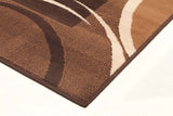 Crescent Border Pattern Rug Brown Beige