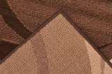 Crescent Border Pattern Rug Brown Beige