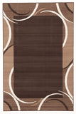 Crescent Border Pattern Rug Brown Beige