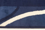 Crescent Border Pattern Rug Navy Blue