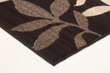 Modern Spring Leaf Rug Black