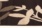 Modern Spring Leaf Rug Black