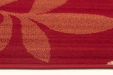 Modern Spring Leaf Rug Red