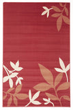 Modern Spring Leaf Rug Red