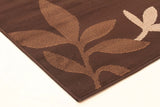 Modern Spring Leaf Rug Brown