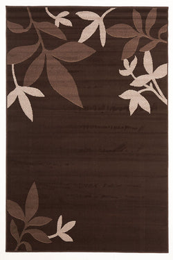 Modern Spring Leaf Rug Brown