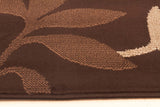 Modern Spring Leaf Rug Brown