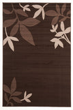 Modern Spring Leaf Rug Brown