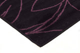 Flower Outline Rug Black Purple