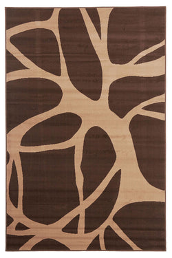 Abstract Modern Rug Brown Beige