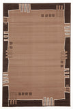 Geometrical Border Rug Beige Brown