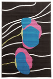 Poppies Modern Rug Black