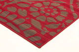 Funky Paisley Design Rug Red Black