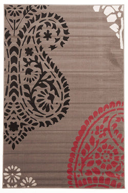 Funky Paisley Design Rug Taupe