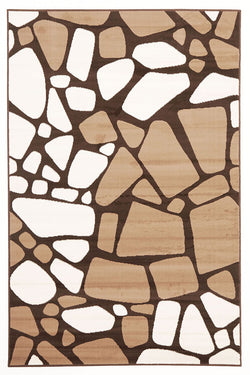 Modern Stones Design Rug Brown Beige