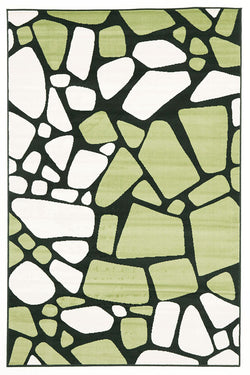 Modern Stones Design Rug Lime