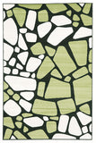 Modern Stones Design Rug Lime