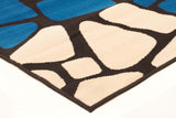 Modern Stones Design Rug Blue