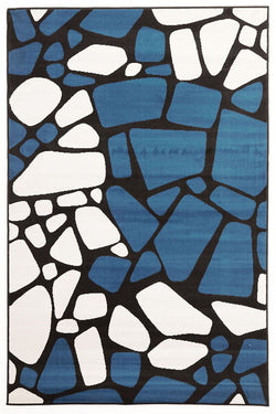 Modern Stones Design Rug Blue