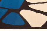 Modern Stones Design Rug Blue