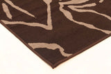 Modern Flower Outline Rug Brown