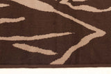 Modern Flower Outline Rug Brown