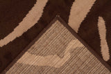 Modern Flower Outline Rug Brown