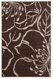 Modern Flower Outline Rug Brown