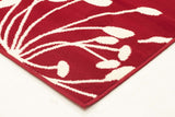 Modern Flower Outline Rug Red