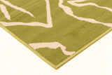 Modern Flower Outline Rug Green