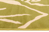 Modern Flower Outline Rug Green