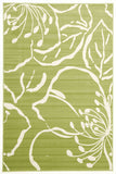 Modern Flower Outline Rug Green