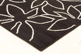 Maple Leaf Design Rug Black