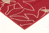 Maple Leaf Design Rug Red