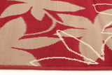 Maple Leaf Design Rug Red