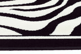 Zebra Print Black And Off White Rug