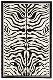 Zebra Print Black And Off White Rug