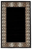 Uber Cheetah Border Pattern Rug Black