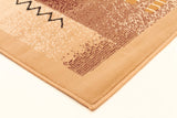 Squares Pattern Rug Beige Brown