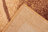 Squares Pattern Rug Beige Brown