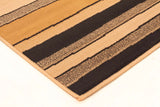 Modern Multi Stripes Rug Beige Black