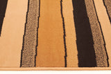 Modern Multi Stripes Rug Beige Black