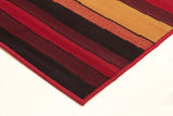 Multi Stripes Rug Red Beige Black