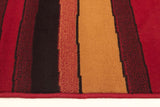 Multi Stripes Rug Red Beige Black