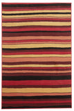 Multi Stripes Rug Red Beige Black