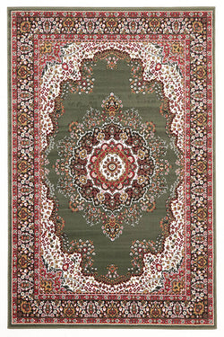 Traditional Pattern Medallion Rug Green