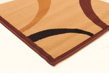 Cool Beige And Brown Border Pattern Rug