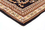 Classic Pattern Rug Black