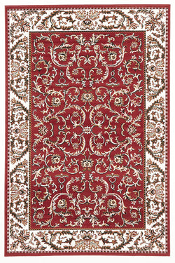 Classic Patterned Rug Red