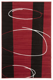 Retro Pattern Rug Red Black Off White